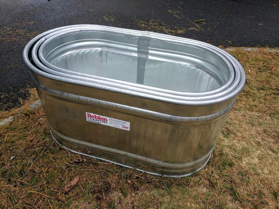 nested galvanized troughs