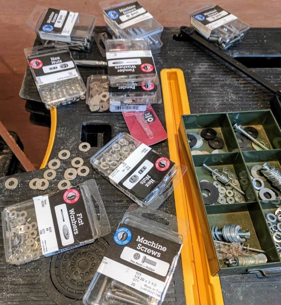 various washers and bolts