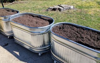 water trough planters all finished