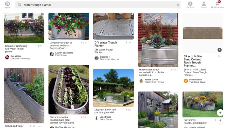 galvanized trough planters on pinterest